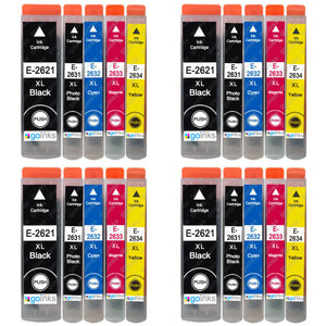 4 Go Inks Set of 5 Ink Cartridges to replace Epson T2636 (26XL Series) Compatible / non-OEM for Epson Expression Premium Printers (20 Inks)