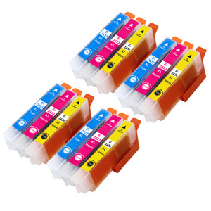 4 Go Inks Set of 3 Ink Cartridges to replace Epson T2438 (24XL Series) C/M/Y Compatible / non-OEM for Epson Workforce Printers (12 Inks)