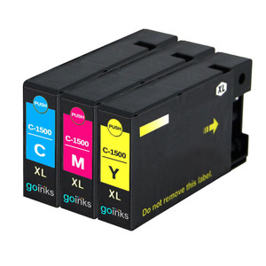 1 Go Inks C/M/Y Set of 3 Ink Cartridges to replace Canon PGI-1500XL Compatible / non-OEM for PIXMA Printers (3 Pack)
