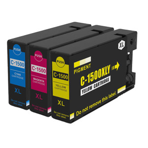 1 Go Inks C/M/Y Set of 3 Ink Cartridges to replace Canon PGI-1500XL Compatible / non-OEM for PIXMA Printers (3 Pack)