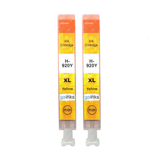 2 Go Inks Yellow Compatible Printer Ink Cartridges to replace HP 920Y (XL Capacity) Compatible / non-OEM for HP Photosmart Printers