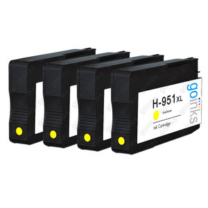 4 Go Inks Yellow Compatible Printer Ink Cartridges to replace HP 951Y (XL Capacity) Compatible / non-OEM for HP Photosmart Printers