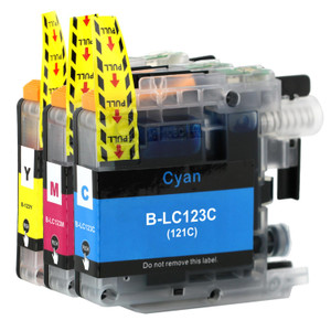 1 Go Inks Set of 3 C/M/Y Ink Cartridges to replace Brother LC123 Compatible / non-OEM for Brothe DCP & MFC Printers  (3 Inks)