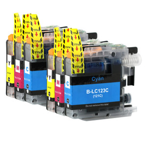 2 Go Inks Set of 3 C/M/Y Ink Cartridges to replace Brother LC123 Compatible / non-OEM for Brothe DCP & MFC Printers  (6 Inks)