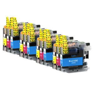 4 Go Inks Set of 3 C/M/Y Ink Cartridges to replace Brother LC123 Compatible / non-OEM for Brothe DCP & MFC Printers  (12 Inks)