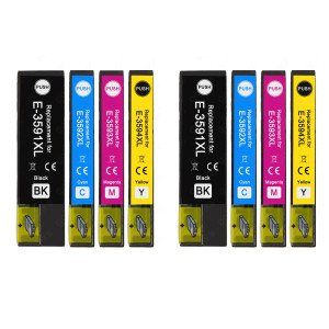 2 Go Inks Set of 4 Ink Cartridges to replace Epson T3596 (35XL Series) Compatible / non-OEM for Epson Expression Home Printers (8 Inks)