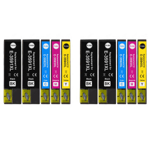 2 Go Inks Set of 4 + extra Black Ink Cartridges to replace Epson T3596+3591 (35XL Series) Compatible / non-OEM for Epson Expression Home Printers (10 Inks)