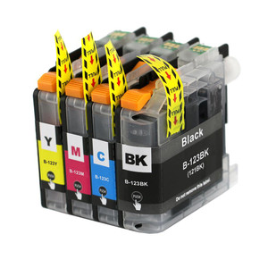 1 Go Inks Set of 4 Ink Cartridges to replace Brother LC123 Compatible / non-OEM for Brothe DCP & MFC Printers  (4 Inks)