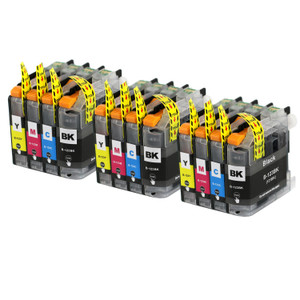 3 Go Inks Set of 4 Ink Cartridges to replace Brother LC123 Compatible / non-OEM for Brothe DCP & MFC Printers  (12 Inks)