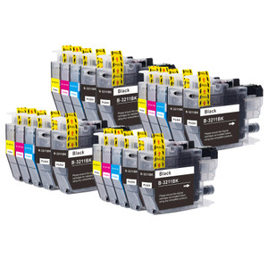 4 Go Inks Compatible Set of 4 + Extra Black to replace Brother LC3211 Compatible / non-OEM for Brother DCP & MFC Printers (20 Inks)