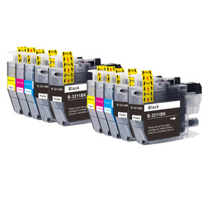 2 Go Inks Compatible Set of 4 + Extra Black to replace Brother LC3211 Compatible / non-OEM for Brother DCP & MFC Printers (10 Inks)