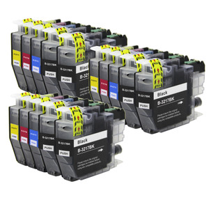 3 Go Inks Compatible Set of 4 + Extra Black to replace Brother LC3217 Compatible / non-OEM for Brother MFC Printers (15 Inks)