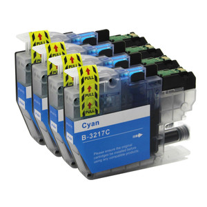 4 Go Inks Cyan Ink Cartridges to replace Brother LC3217C Compatible / non-OEM for Brother MFC Printers