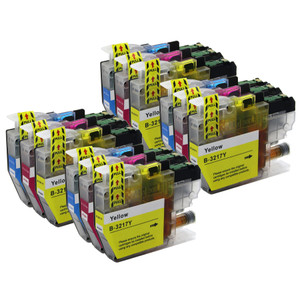 4 Go Inks Set of 3 C/M/Y Ink Cartridges to replace Brother LC3217 Compatible / non-OEM for Brother MFC Printers (12 Inks)