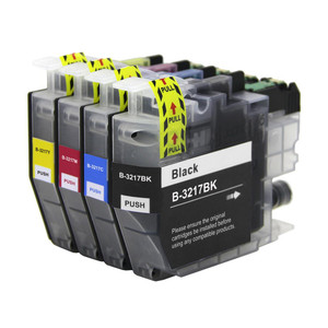 1 Go Inks Set of 4 Cartridges to replace Brother LC3217 Compatible / non-OEM for Brother MFC Printers (4 Inks)