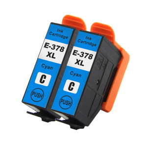 2 Go Inks Cyan Ink Cartridges to replace Epson 378XLC Compatible / non-OEM for Epson Expression Photo Printers