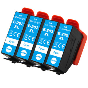 4 Go Inks Cyan Ink Cartridges to replace Epson 202XLC Compatible / non-OEM for Epson Expression Photo Printers