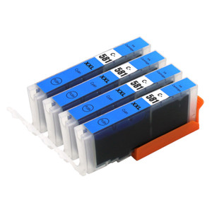 4 Go Inks Cyan Ink Cartridges to replace Canon CLI-581C Compatible / non-OEM for PIXMA Printers