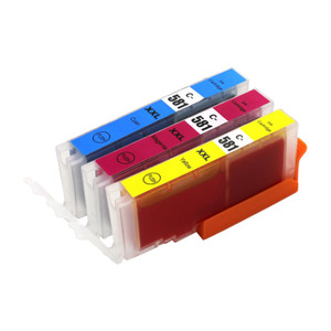 1 Go Inks C/M/Y Set of 3 Ink Cartridges to replace Canon CLI-581 Compatible / non-OEM for PIXMA Printers (3 Pack)