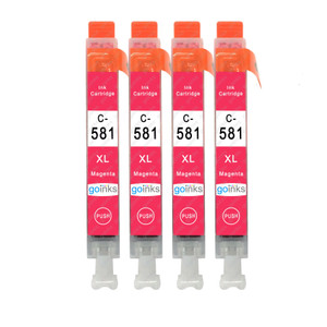 4 Go Inks Magenta Ink Cartridges to replace Canon CLI-581M Compatible / non-OEM for PIXMA Printers