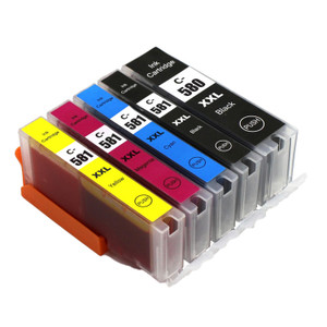 1 Go Inks Set of 5 Ink Cartridges to replace Canon PGI-580  & CLI-581 Compatible / non-OEM for PIXMA Printers (5 Pack)