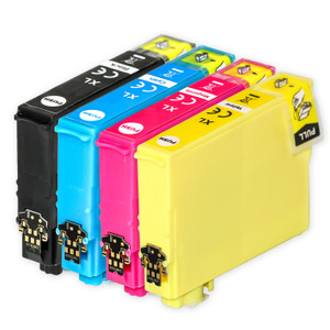 1 Go Inks Set of 4 Ink Cartridges to replace Epson 502XL Compatible / non-OEM for Epson WorkForce & Expression Printers (4 Inks)