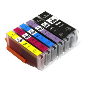 1 Go Inks Set of 6 Ink Cartridges to replace Canon PGI-580  & CLI-581 Compatible / non-OEM for PIXMA Printers (6 Pack)