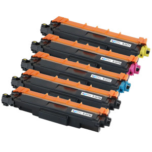 1 Go Inks Set of 4 + extra Black Laser Toner Cartridges to replace Brother TN247 (XL Capacity) Compatible / non-OEM for Brother DCP, MFC & HL Printers