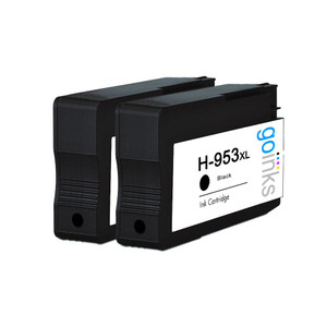 2 Go Inks Black Compatible Printer Ink Cartridges to replace HP 953Bk (XL Capacity) Compatible / non-OEM for HP Photosmart Printers