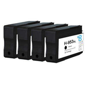 4 Go Inks Black Compatible Printer Ink Cartridges to replace HP 953Bk (XL Capacity) Compatible / non-OEM for HP Photosmart Printers