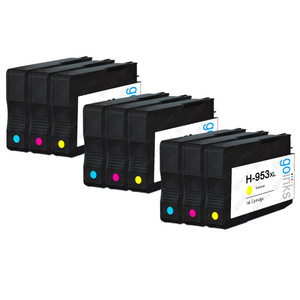 3 Go Inks Compatible C/M/Y Sets to replace HP 953 Colour Printer Ink Cartridges (9 Inks) - Cyan, Magenta, Yellow Compatible / non-OEM for HP Photosmart Printers