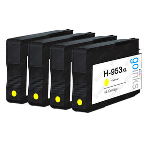 4 Go Inks Yellow Compatible Printer Ink Cartridges to replace HP 953Y (XL Capacity) Compatible / non-OEM for HP Photosmart Printers