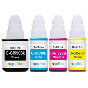 1 Go Inks Set of 4 Ink Bottles (135ml/70ml) to replace Canon GI-590 Compatible/non-OEM for Pixma G Series Printers