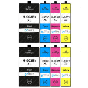 2 Go Inks Set of 4 Printer Ink Cartridges to replace HP 903 (XL Capacity) Compatible / non-OEM for HP Officejet Printers (8 Inks)