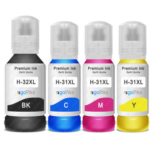1 Go Inks Set of 4 Ink Bottles 135ml/70ml to replace HP 32XL & 31XL Compatible/non-OEM  for Smart Tank Printers