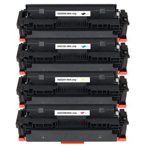 Go Inks 1 Go Inks Set of 4 XL Laser Toner Cartridges to replace HP W2030X, W2031X, W2032X, W2033X (415X) Compatible / non-OEM for HP Laserjet Pro & Enterprise Printers 