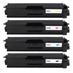 1 Go Inks Set of 4 Laser Toner Cartridges to replace Brother TN328 Extra High Capacity Compatible / non-OEM for Brother DCP, MFC & HL Printers