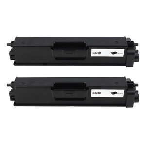 2 Go Inks Black Laser Toner Cartridges to replace Brother TN328Bk Extra High Capacity Compatible / non-OEM for Brother DCP, MFC & HL Printers