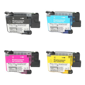 1 Go Inks Set of 4 Cartridges to replace Brother LC527 Compatible / non-OEM for Brother DCP Printers (4 Inks)