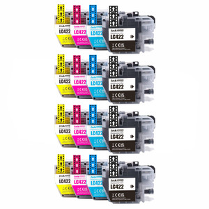 4 Go Inks Set of 4 Cartridges to replace Brother LC422 Compatible / non-OEM for Brother DCP & MFC Printers (16 Inks)