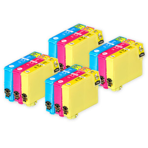 4 Go Inks Set of 3 Ink Cartridges to replace Epson T1306 C/M/Y Compatible / non-OEM for Epson Stlyus & Workforce Printers (12 Inks)