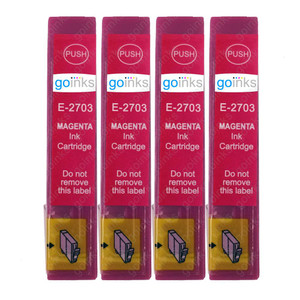 4 Go Inks Magenta Ink Cartridges to replace Epson T2703 (27 Series) Compatible / non-OEM for Epson Workforce Printers