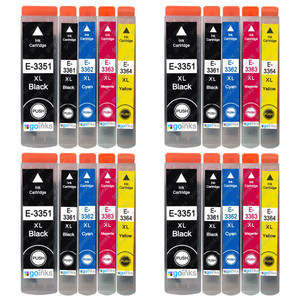 4 Go Inks Set of 5 Ink Cartridges to replace Epson T3357 (33XL Series) Compatible / non-OEM for Epson Expression Premium Printers (20 Inks)