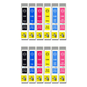 2 Go Inks Set of 6 Ink Cartridges to replace Epson T0807 Compatible / non-OEM for Epson Stylus Photo Printers (12 Inks)
