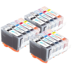 3 Go Inks Set of 5 Ink Cartridges to replace Canon PGI-5 & CLI-8 Compatible / non-OEM for PIXMA & Pixus Printers (15 Pack)