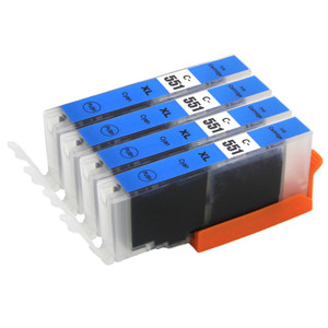 4 Go Inks Cyan Ink Cartridges to replace Canon CLI-551C Compatible / non-OEM for PIXMA Printers