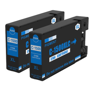 2 Go Inks Cyan Ink Cartridges to replace Canon PGI-1500XLC Compatible / non-OEM for PIXMA Printers