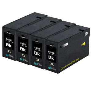 4 Go Inks Black Ink Cartridges to replace Canon PGI-1500XLBk Compatible / non-OEM for PIXMA Printers