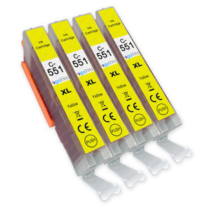 4 Go Inks Yellow Ink Cartridges to replace Canon CLI-551Y Compatible / non-OEM for PIXMA Printers