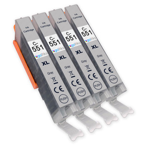 4 Go Inks Grey Ink Cartridges to replace Canon CLI-551GY Compatible / non-OEM for PIXMA Printers